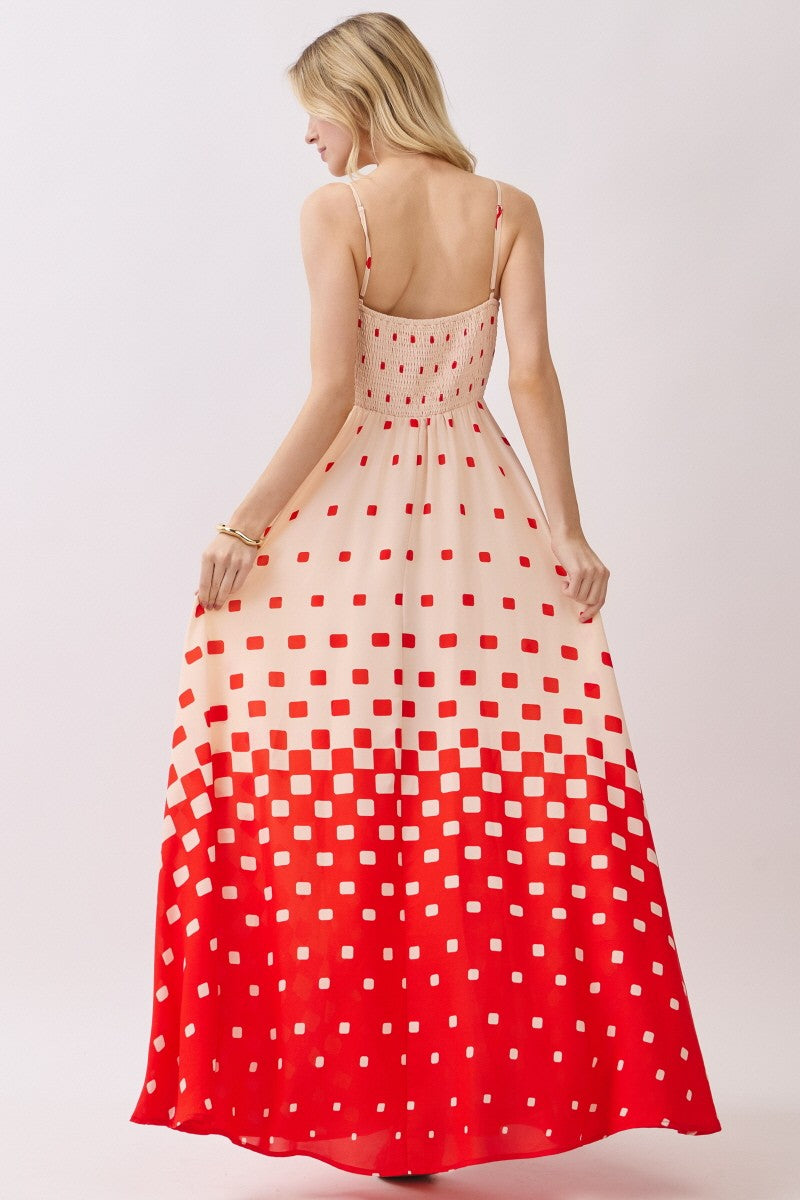 SAQUARE OMBRE PRINTED MAXI DRESS