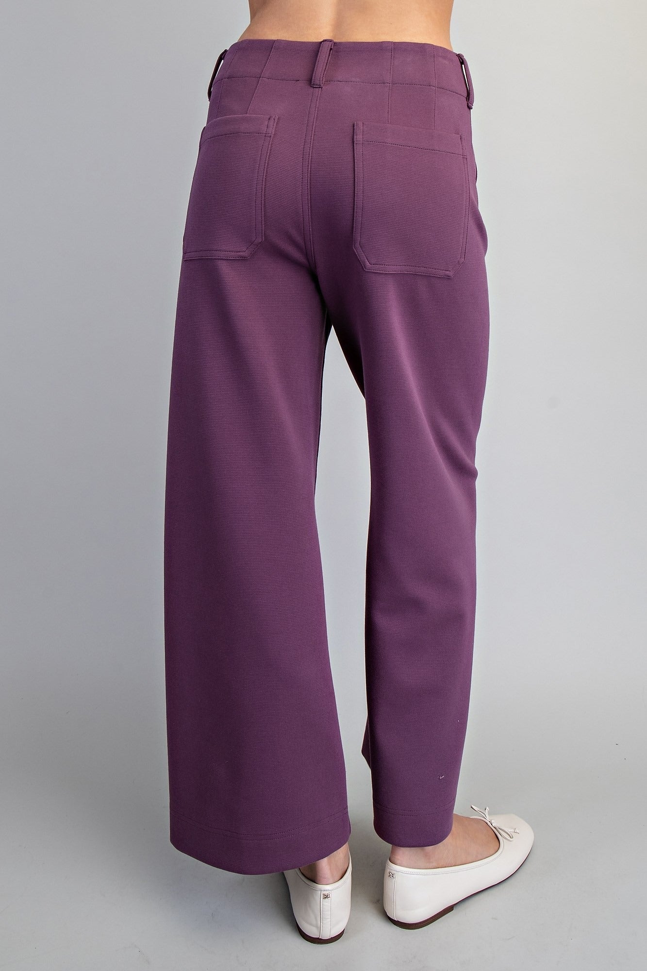 SOLID STRAIGHT LEG PANTS