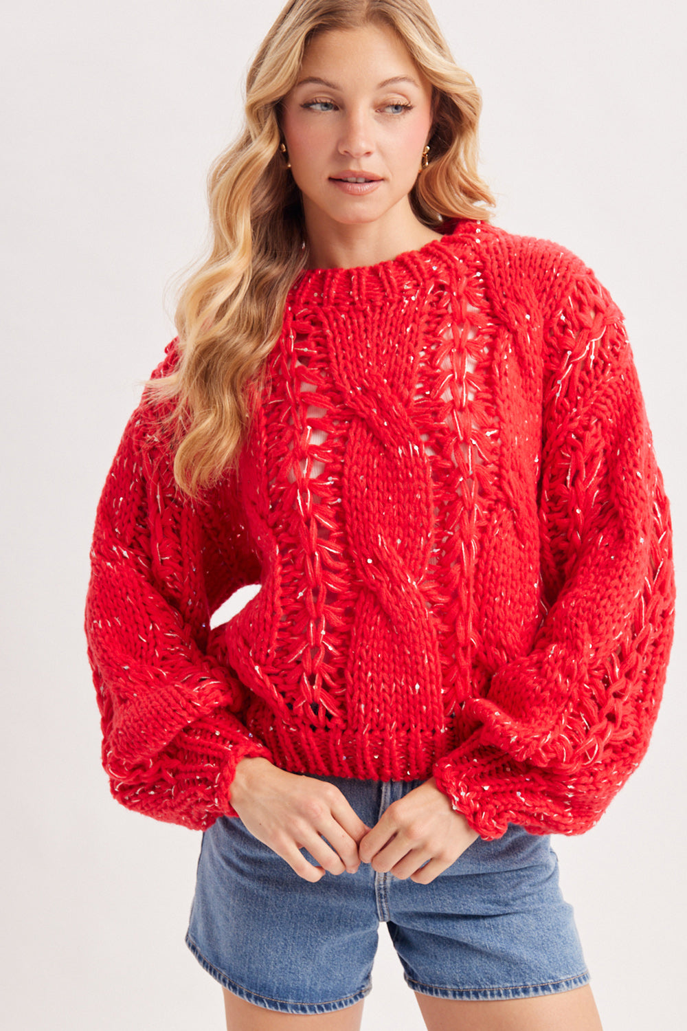 THICK CHUNKY CABLE KNIT SWEATER