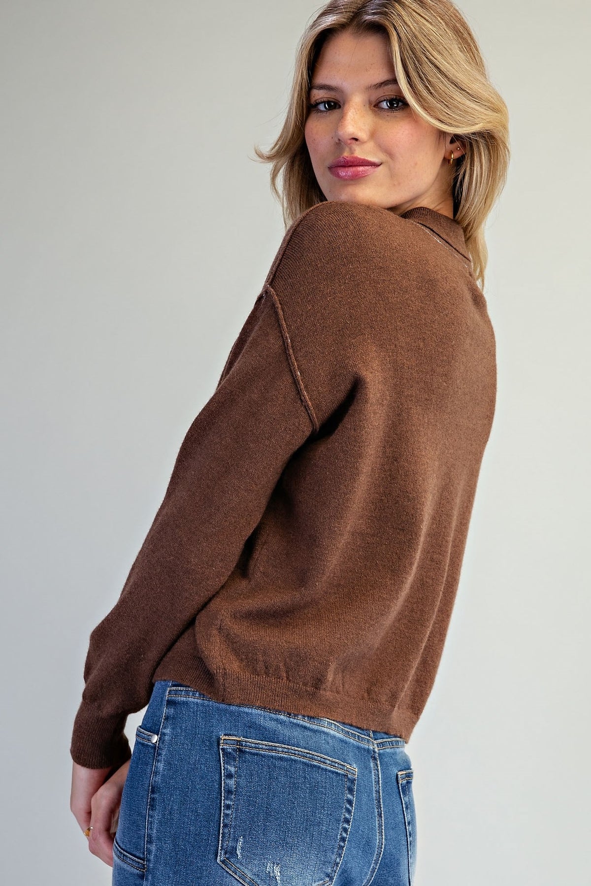 DOG EMBROIDERED POLO SWEATER
