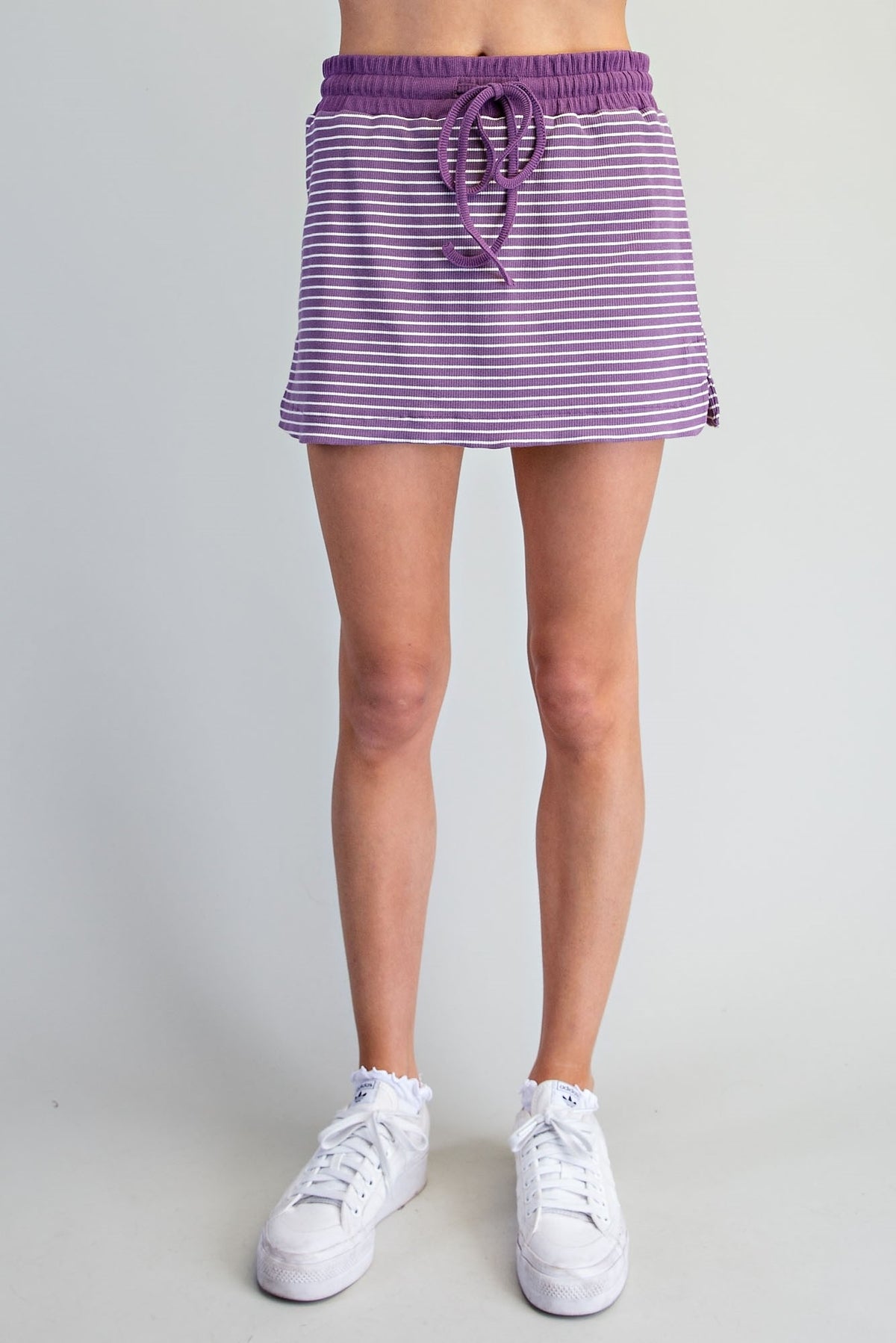 STRIPED DRAWSTRING SKORT