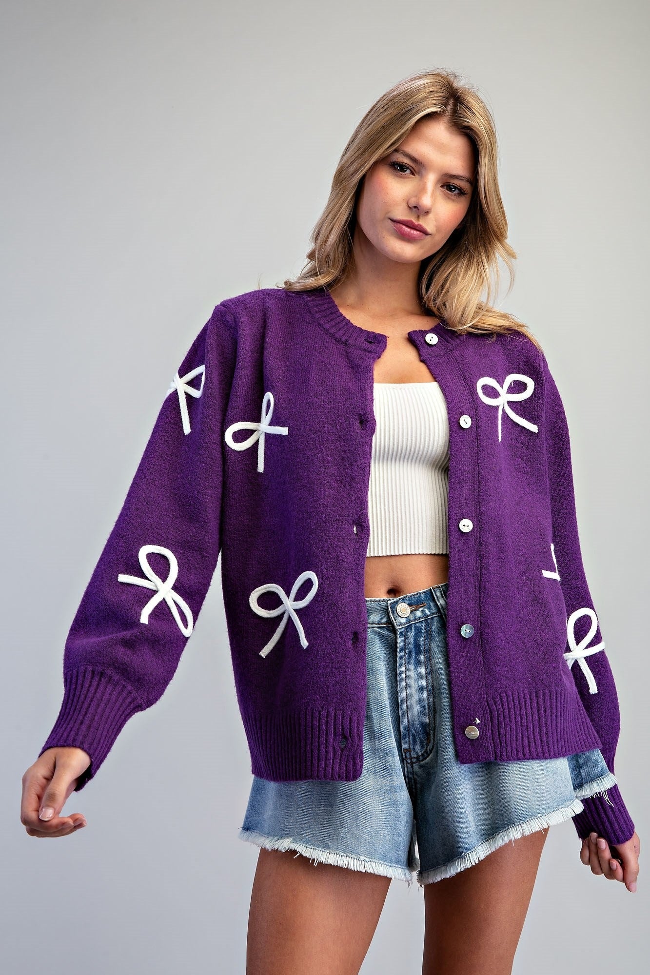 BOWN BUTTON DOWN CARDIGAN