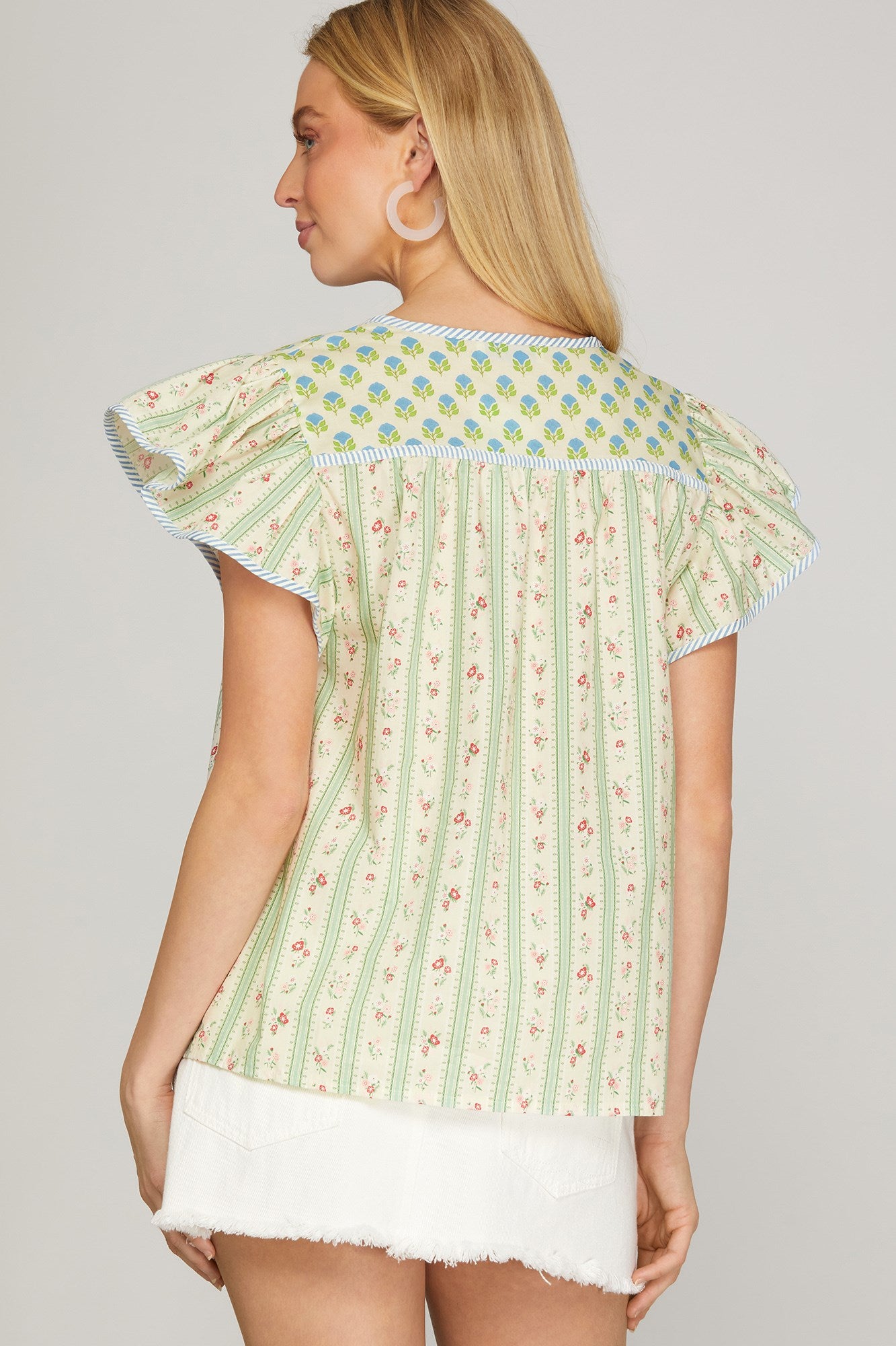 PRINTED WOVEN BLOUSE