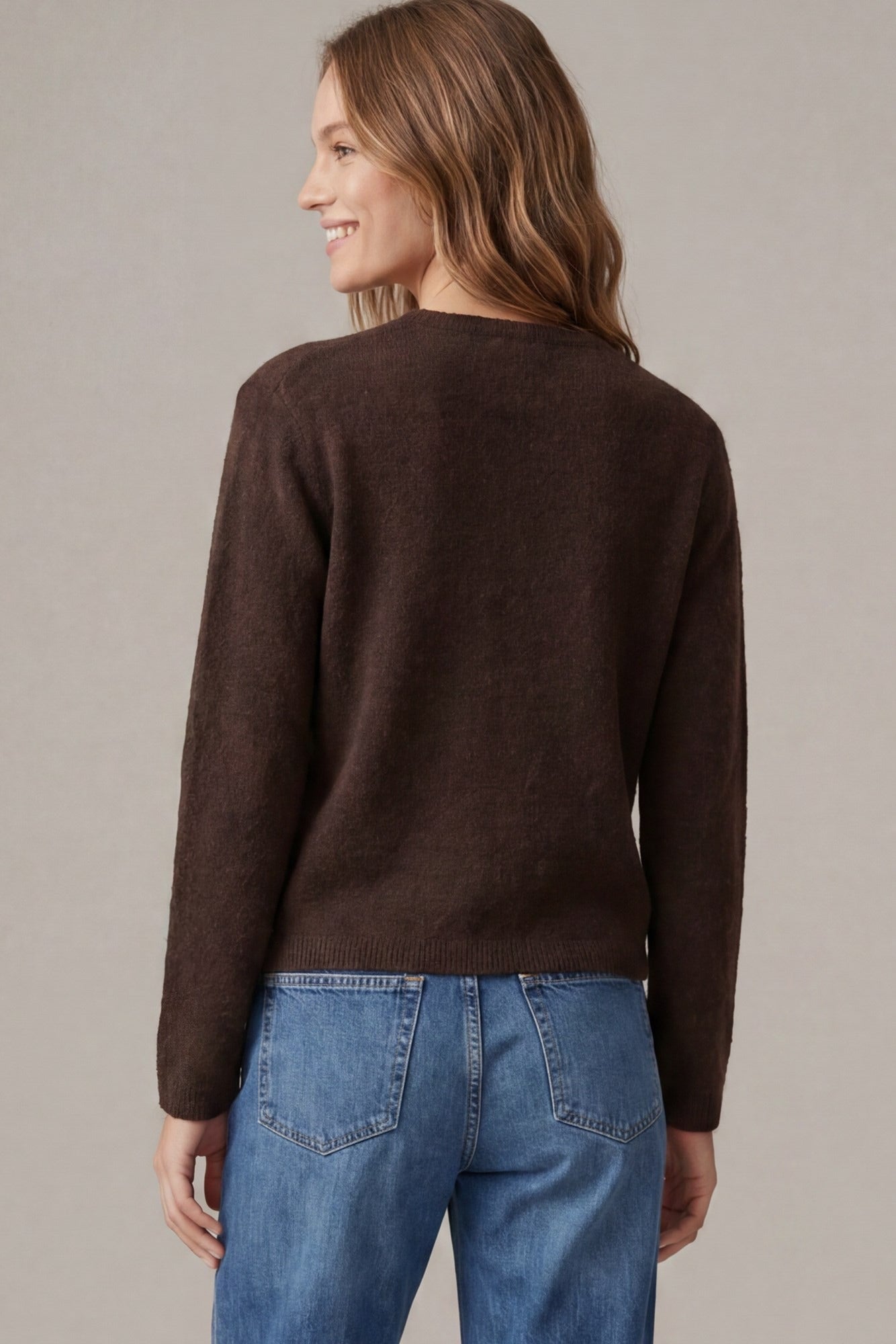 SOLID BUTTON DOWN SWEATER CARDIGAN