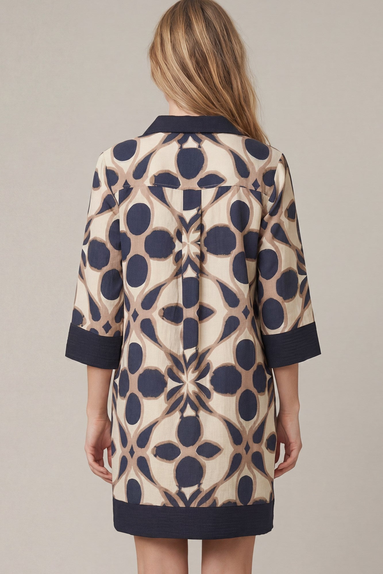 HALF SLEEVE PRINTED MINI DRESS