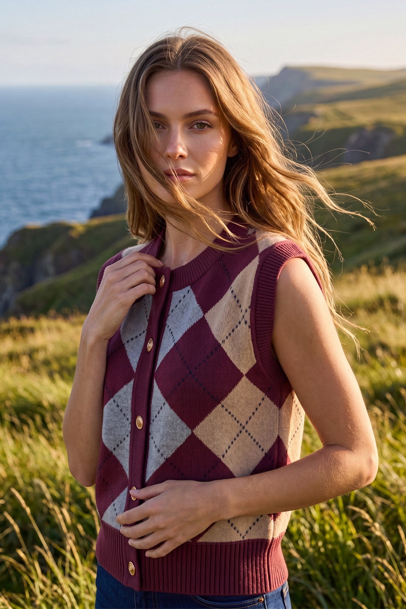 AGRYLE BUTTON DOWN SWEATER VEST