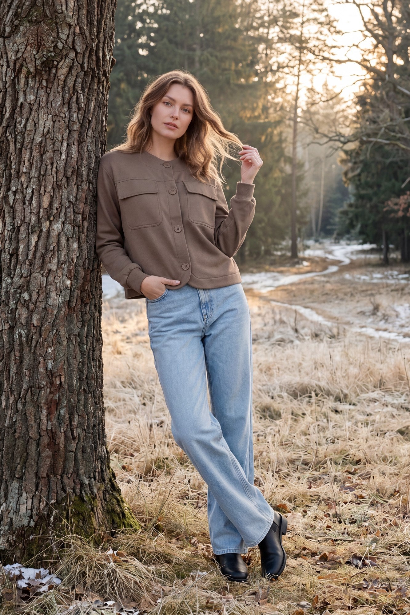 LONG SLEEVE BUTTON DOWN KNIT JACKET