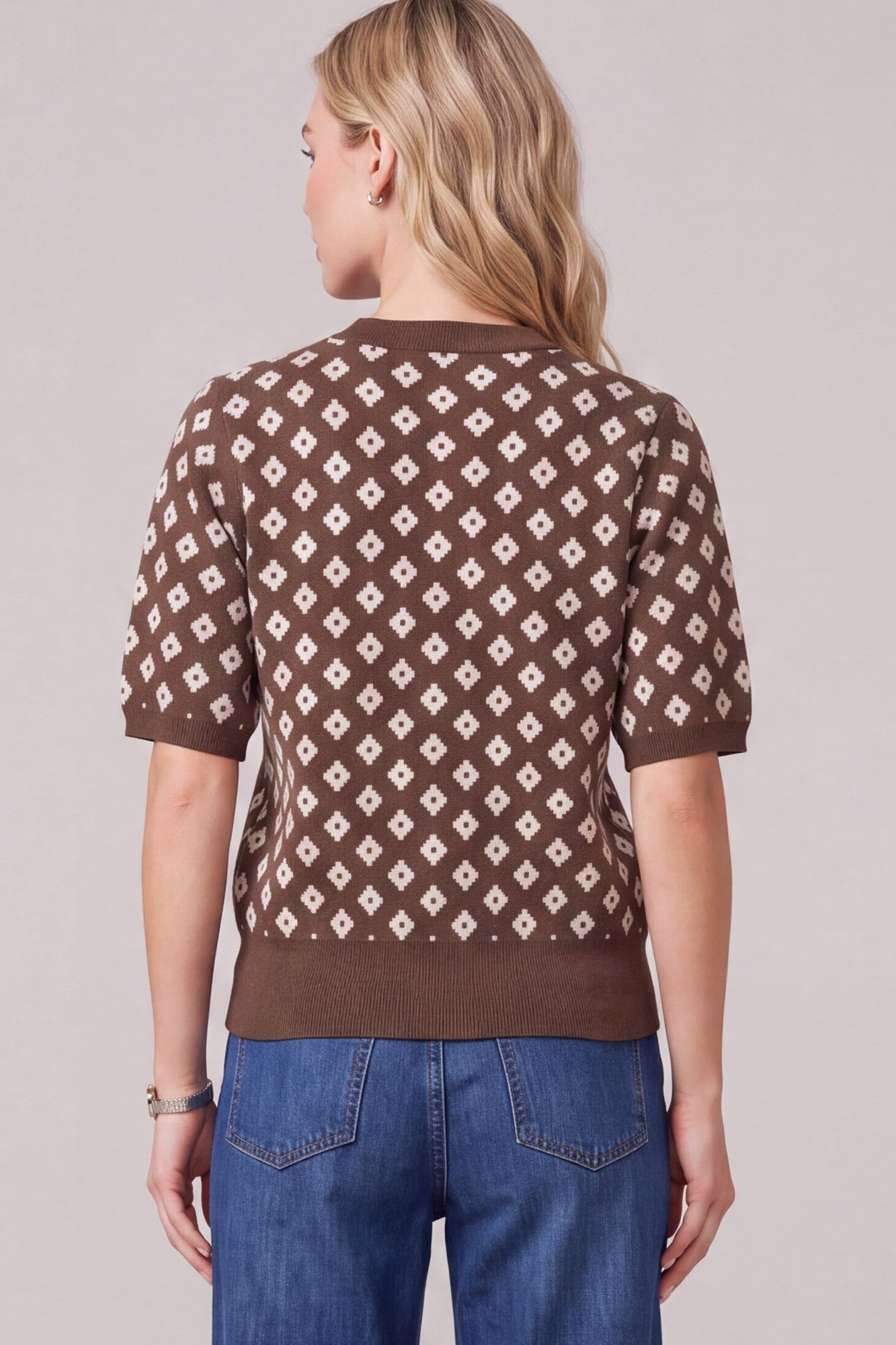 GEOMETRIC PATTERN SWEATER TOP