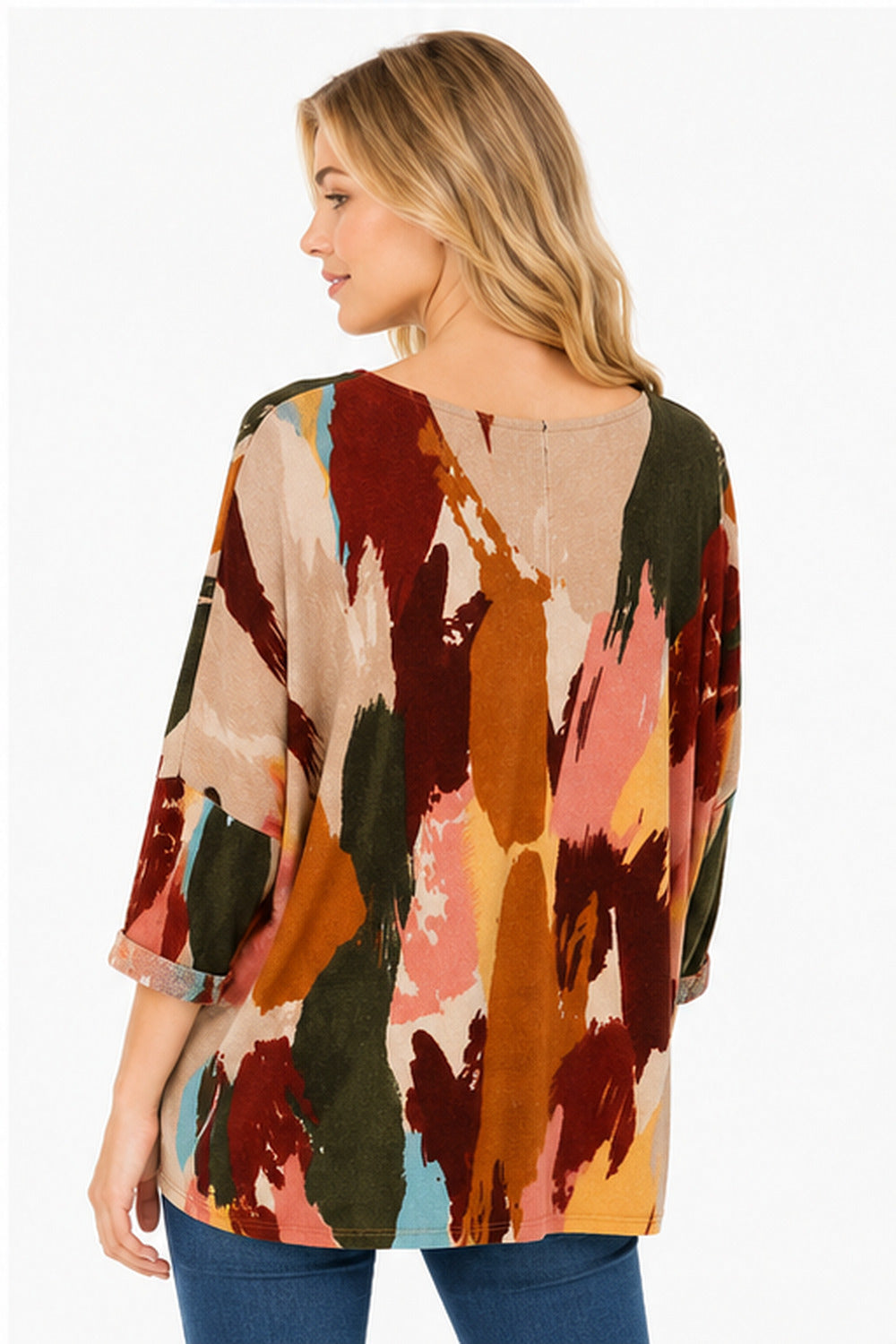 MULTI COLOR PRINT OVERSIZED TOP