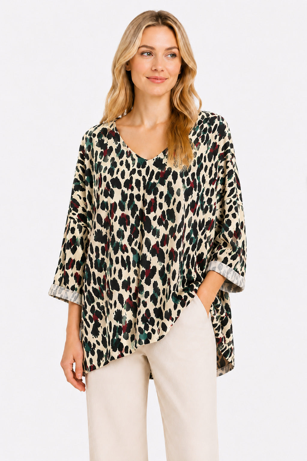 ANIMAL PRINT OVERSIZED TOP