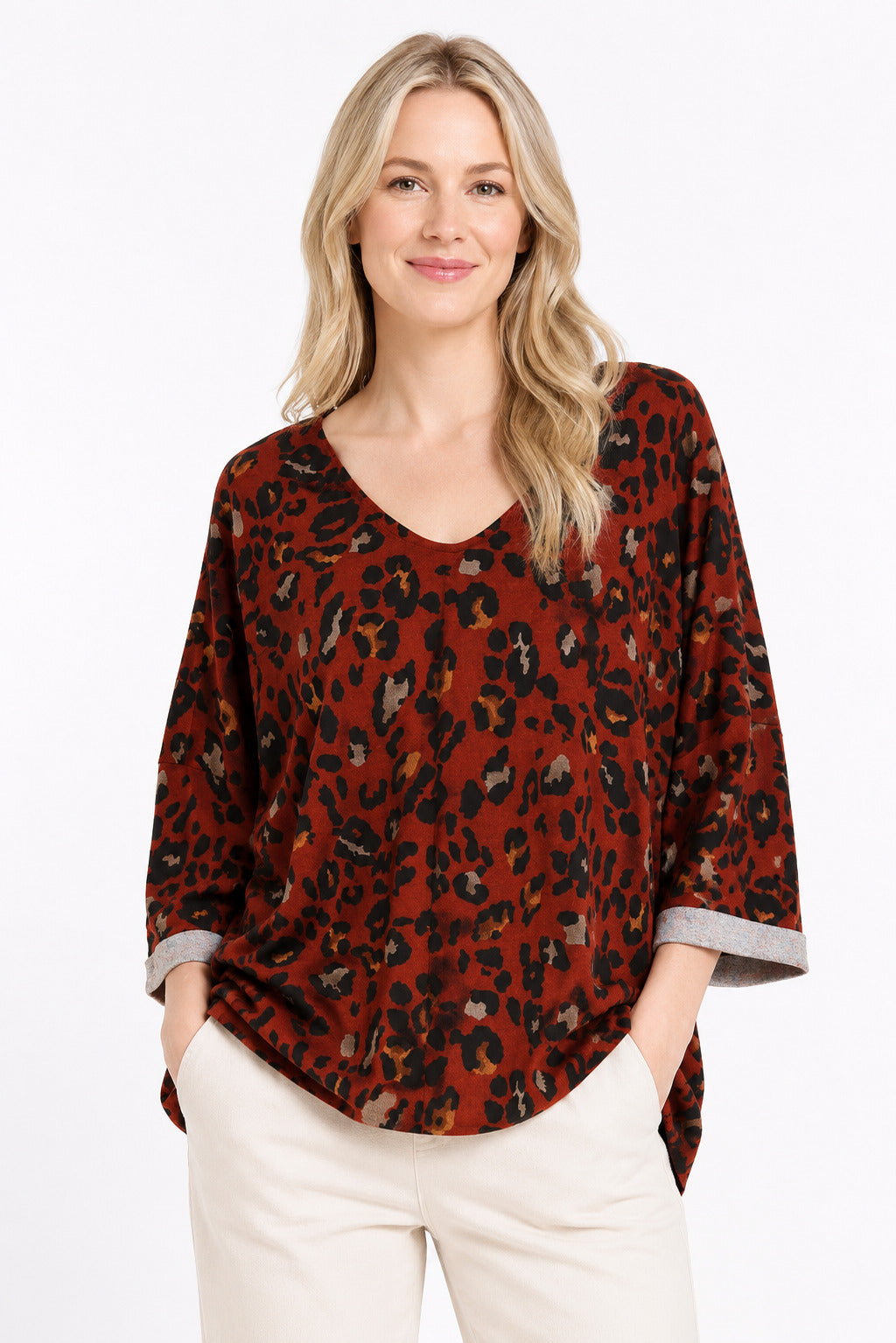 ANIMAL PRINT OVERSIZED TOP