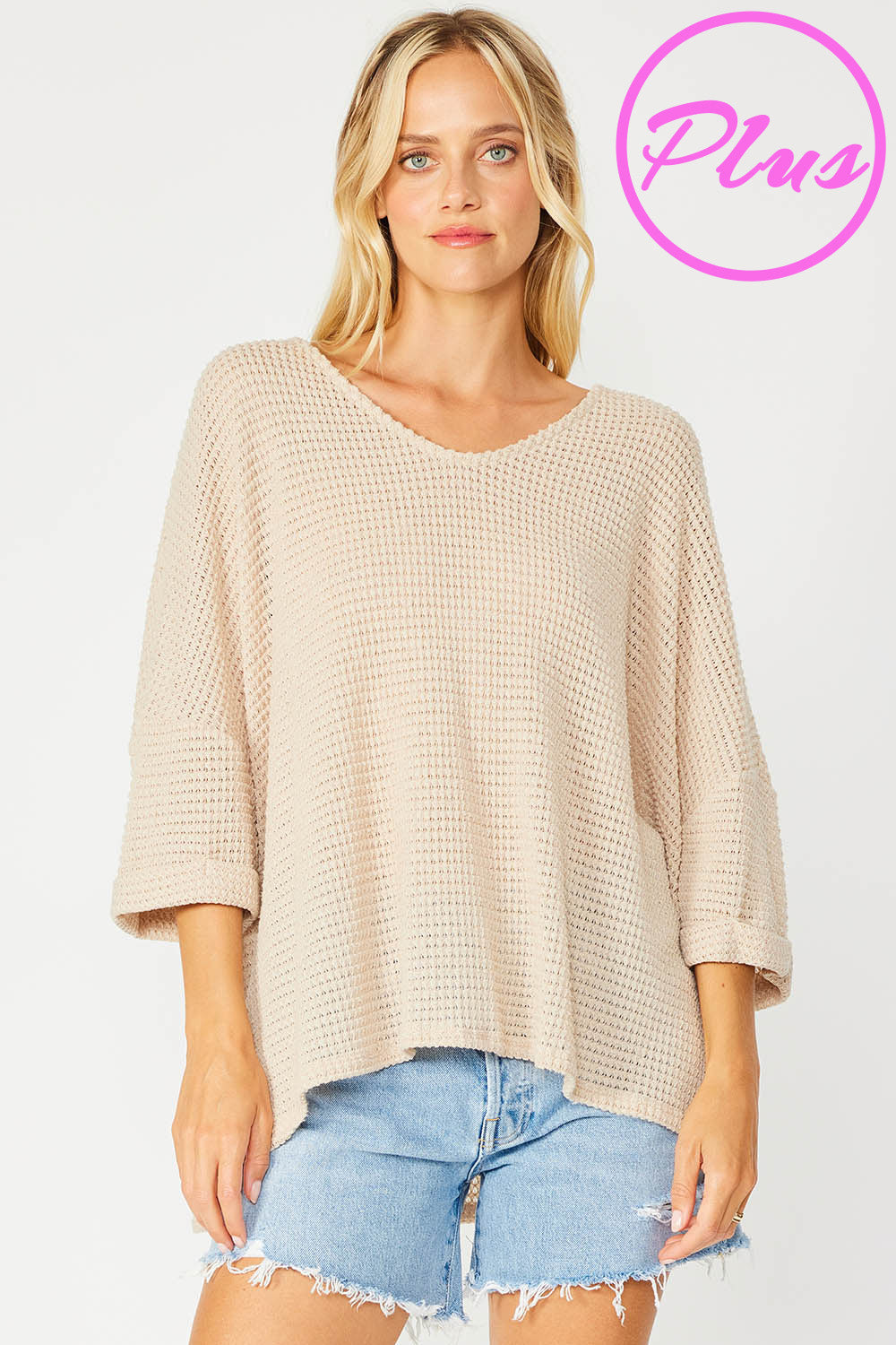 HEAVY WAFFLE OVERSIZED TOP