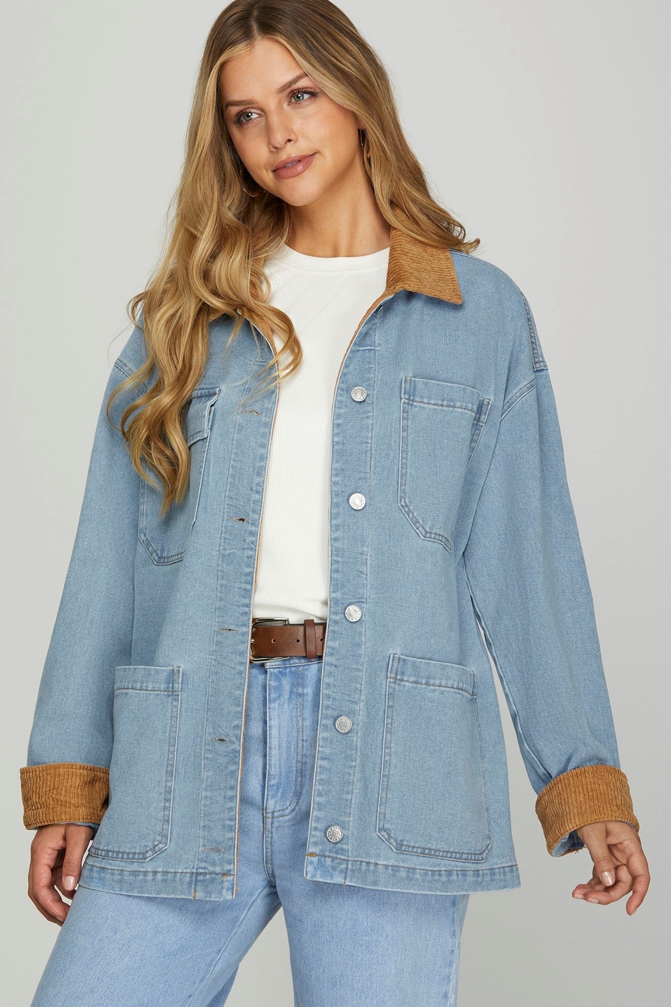 WASHED DENIM WORKED BARN JACKET