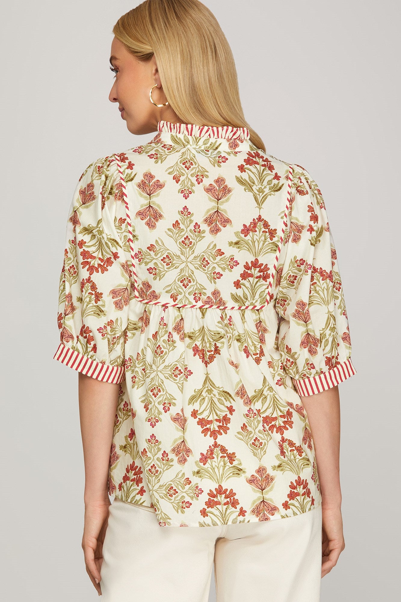 SHORT SLEEVE PRINTED TOP