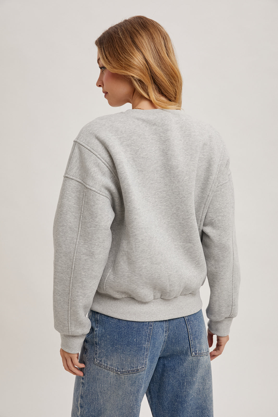 CREW NECK OVERSIZED SOLID SWEATSHIRT