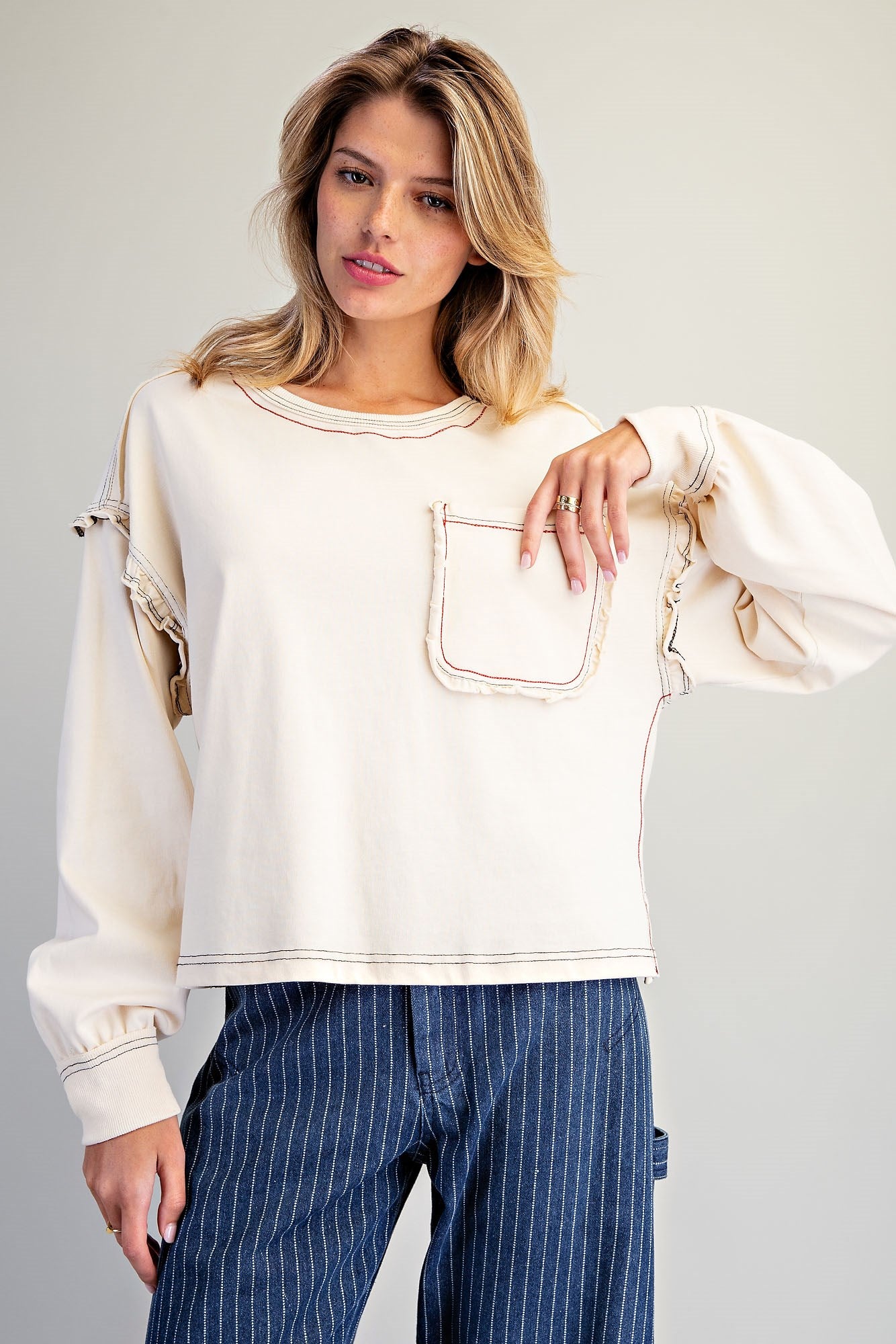 SOFT WASHED LONG SLEEVE TOP