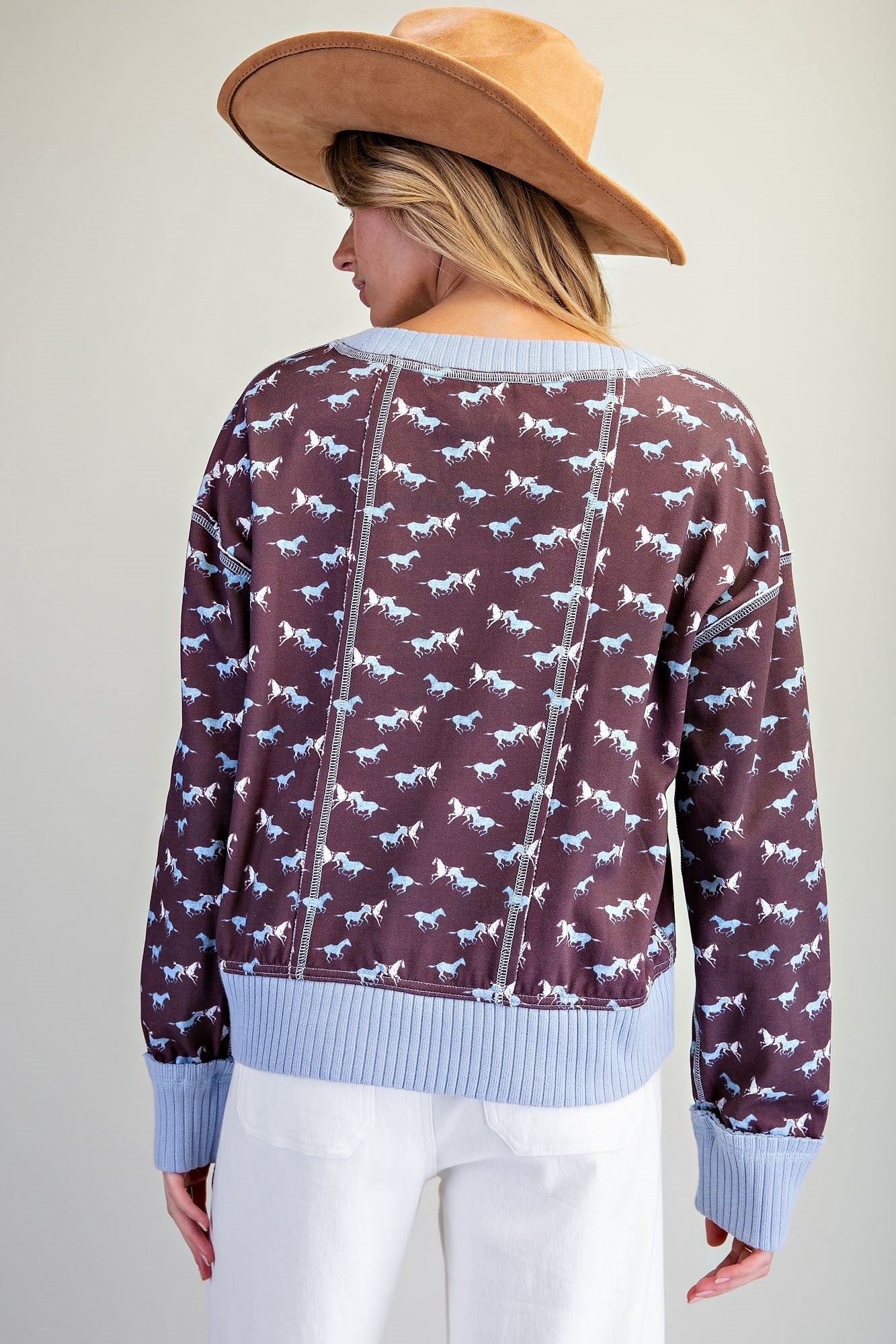 HORSE PRINTED SWEATER SHIRT TOP