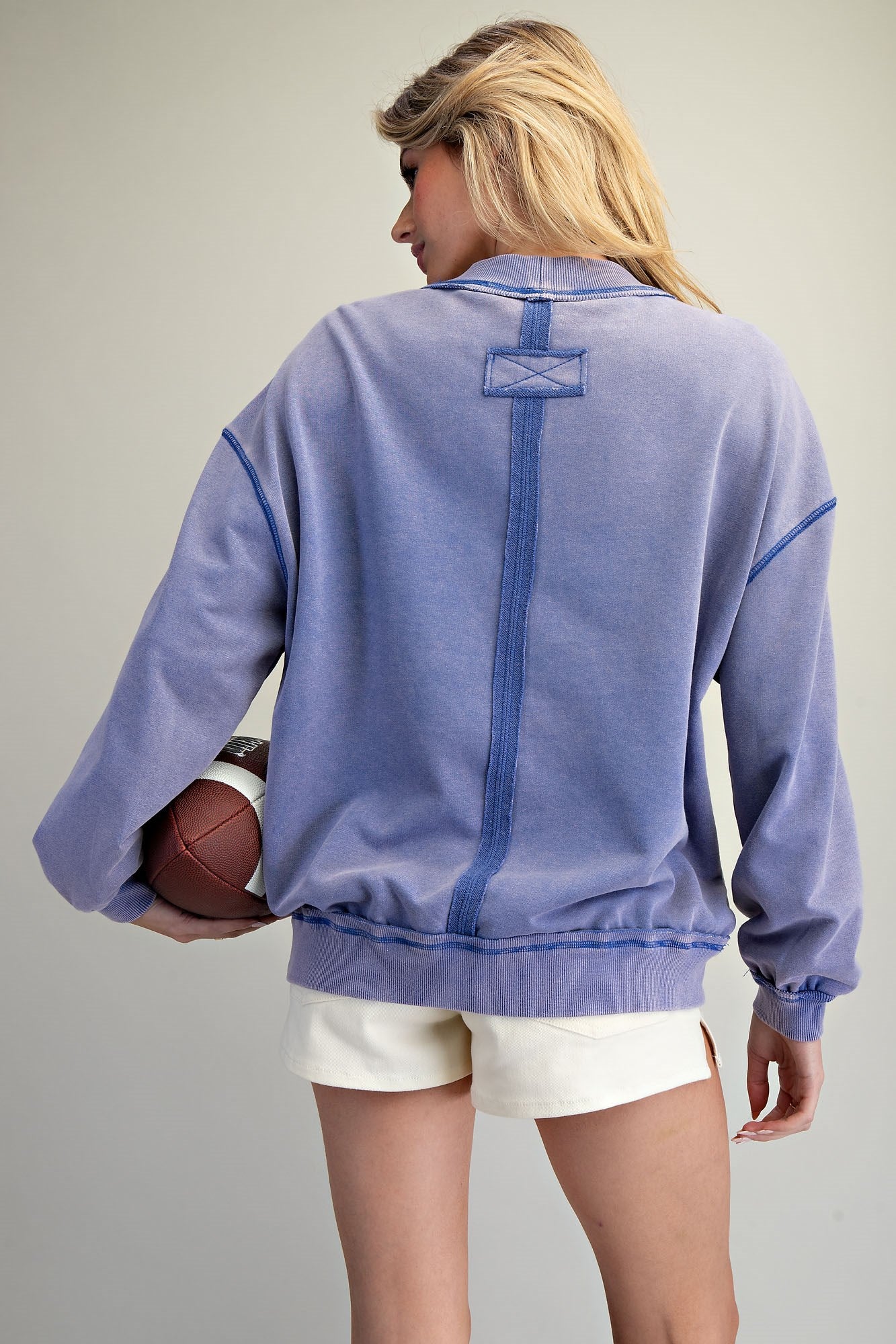 SNOW WASHED LONG SLEEVE PULLOVER