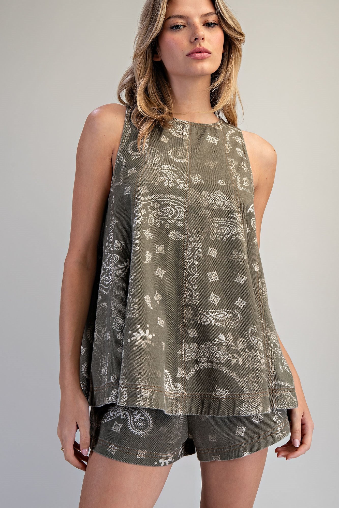 PAISLEY PRINTED TUNIC TOP
