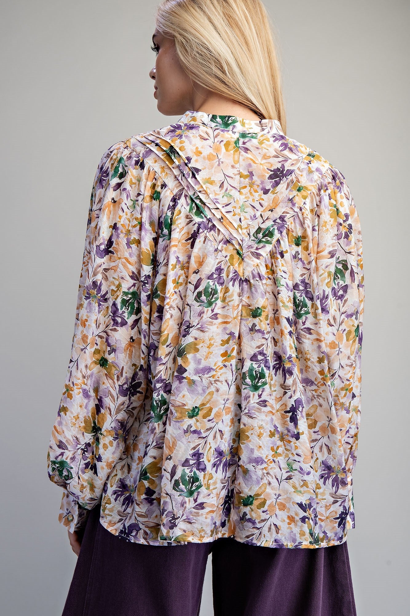 FLORAL BUTTON DOWN BLOUSE