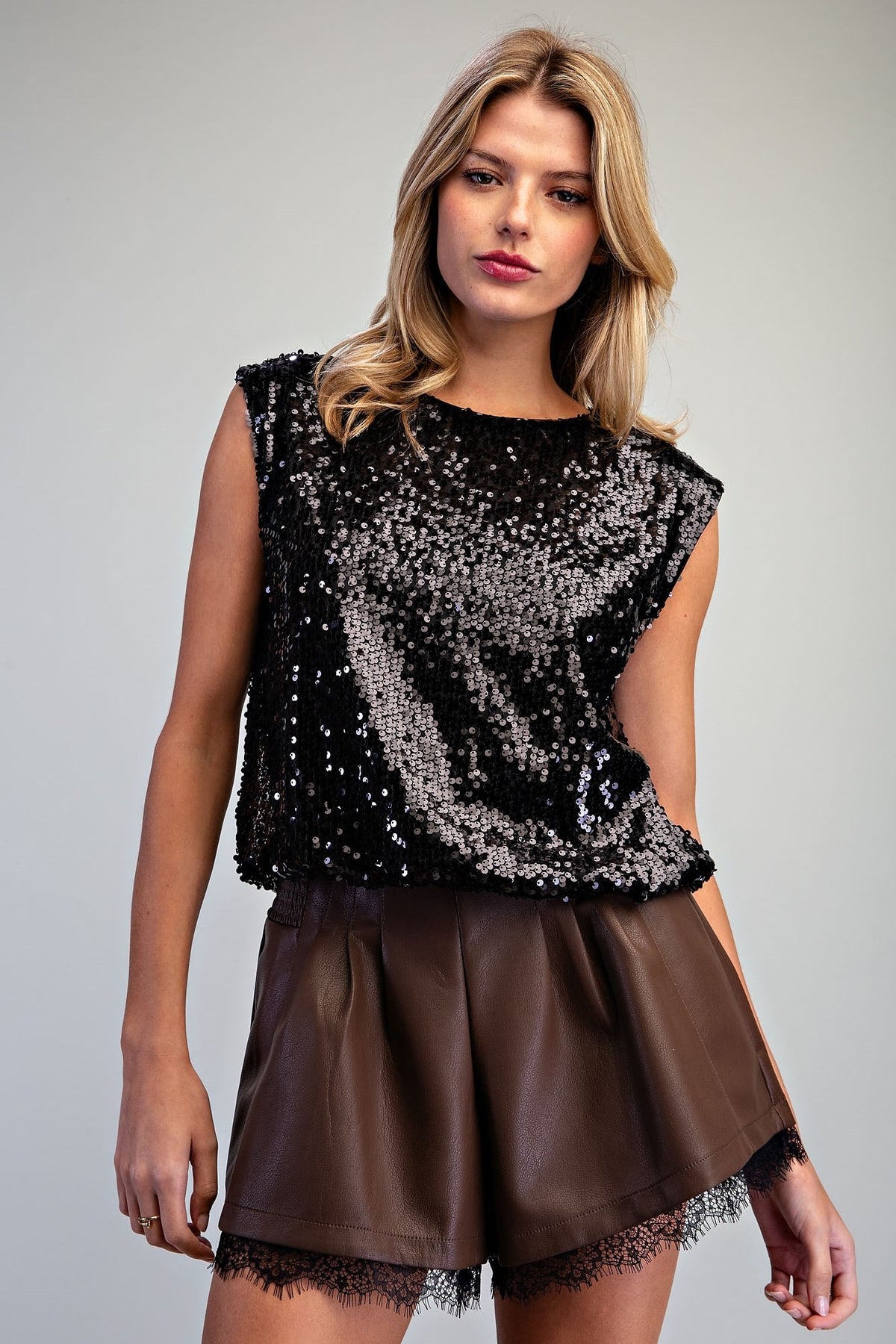 SEQUIN SLEEVELESS TOP