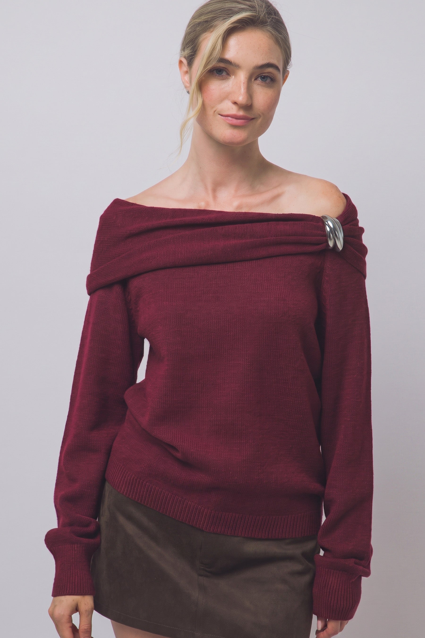 ZARA OFF SHOULDER KNIT TOP